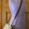 Pale Green Sage Leather Drawstring Bag Mannequin