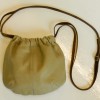 Pale Green Sage Leather Drawstring Bag Whiteout